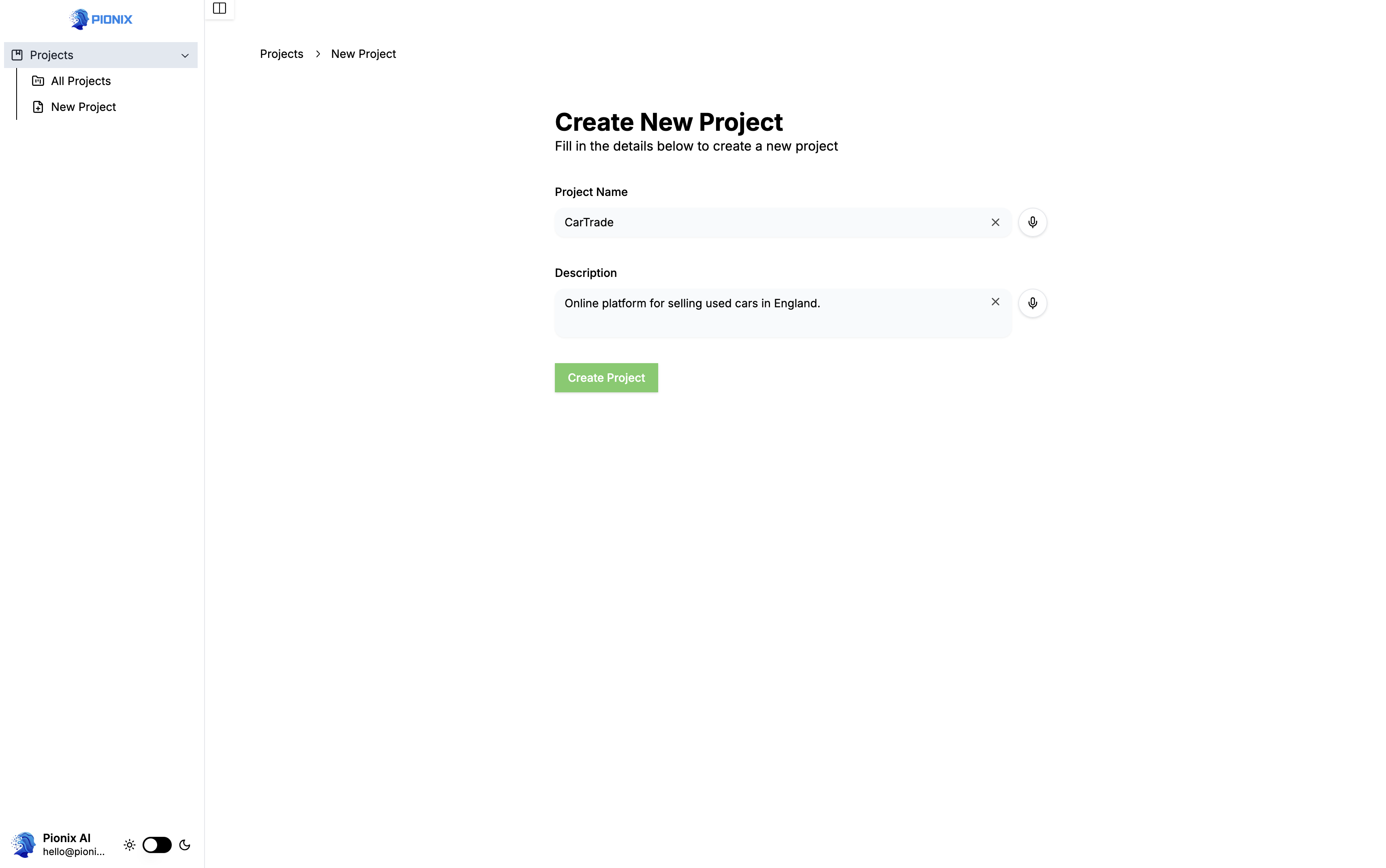 Create Project